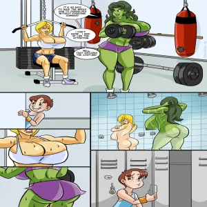 Power Girl And She-Hulk Hit The Showers - page 2