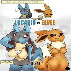 Tickle Fight - Lucario vs Eevee - page 1