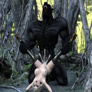 Fantasy Scene - Elf With Wolfman - page 16